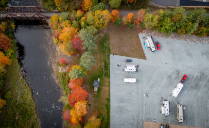 Arial view of Little Town Campground