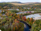 Aerial view of the area surrounding Little Town Campground